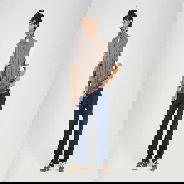 Brave Soul Grey Sleeveless Quarter Zip Jumper - Grey Image 3