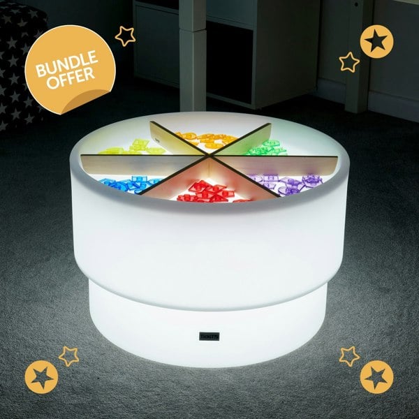 tickit Discovery Glow Table & Wooden Divider Set