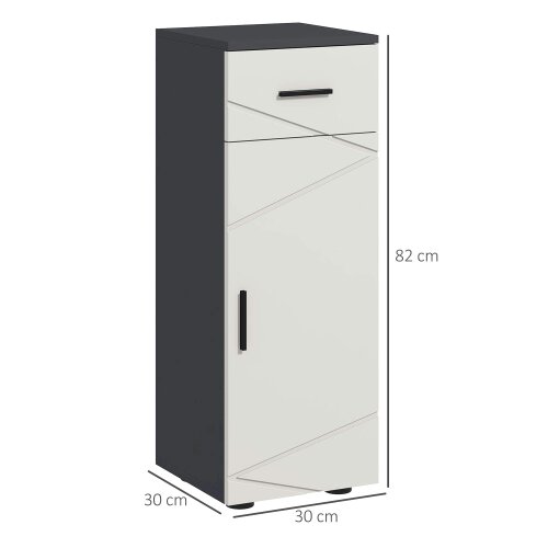 Wyld Haus Gazzeta Slim Grey Bathroom Storage Cabinet With Drawer Cupboard Adjustable Shelves And Soft Close Door