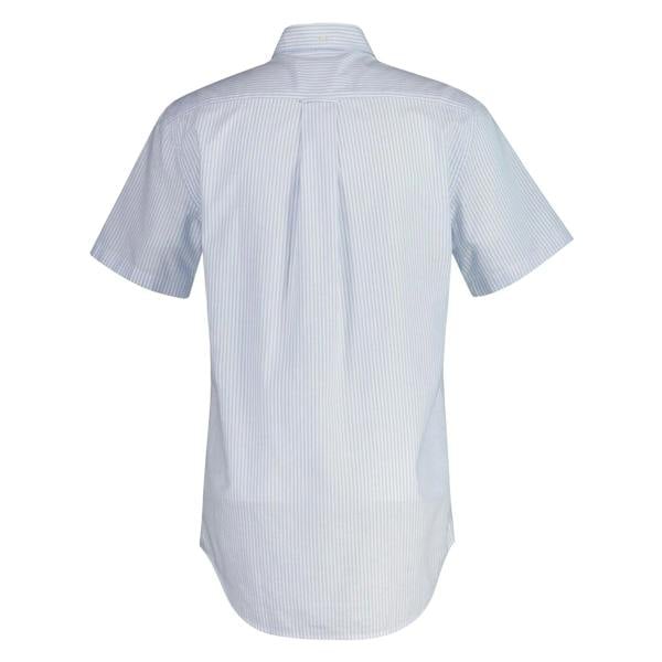 Gant Mens Stripe Short-Sleeved Button-Down Shirt - Light Blue - 