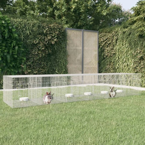 Berkfield 6-Panel Rabbit Cage 327x79x54 cm Galvanised Iron