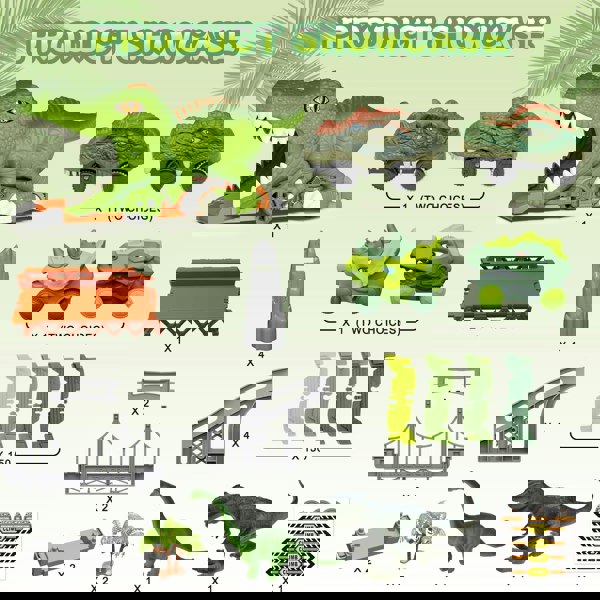 deAO Toys Dinosaur Track Toy Set Dinosaur World, Dinosaur Tunnel