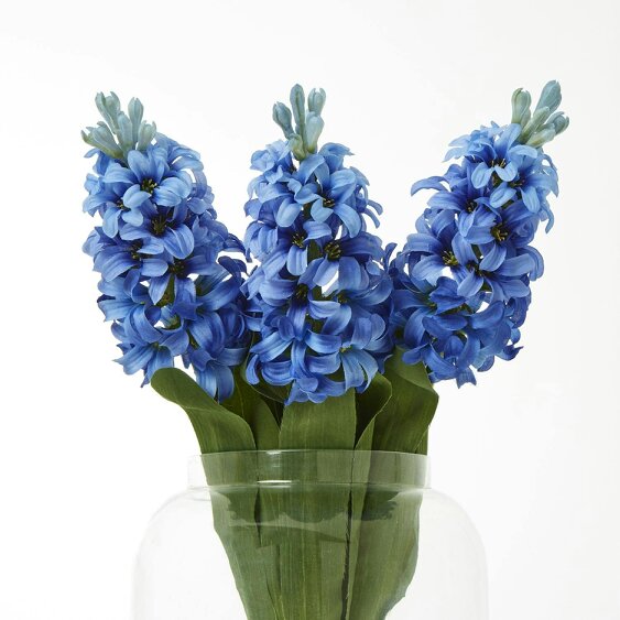 Wyld Haus Set of 3 Artificial Flowers Blue Hyacinth Stems