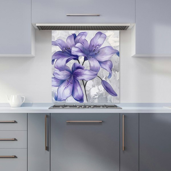 Warren Reed - Designer Purple Lilies Kitchen Splashback