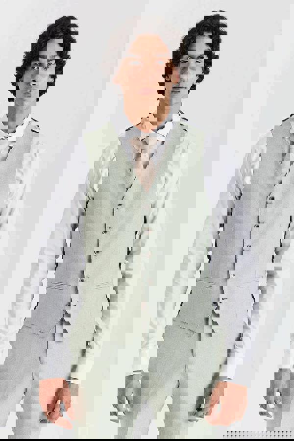 Paul Andrew Belmont - Men's Sage Green Tailored Fit Waistcoat