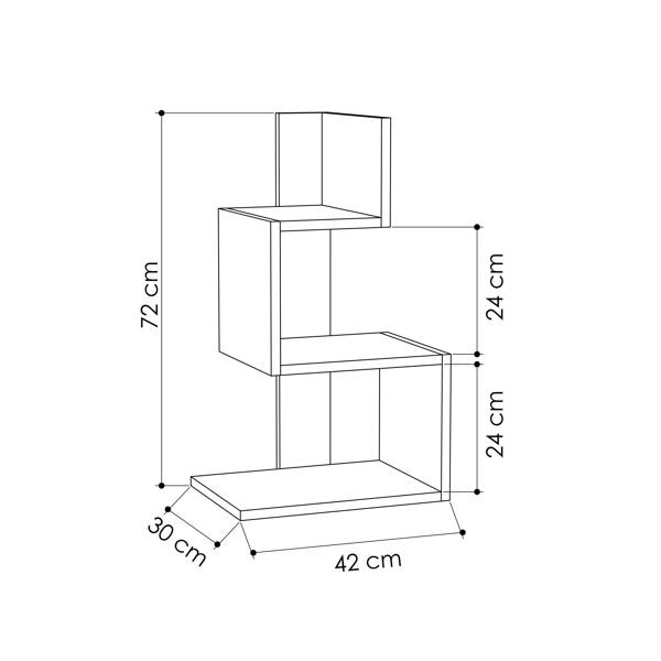 Decortie Rosie Modern 3 Tier Side Table with Storage Multipurpose End Table 72cm