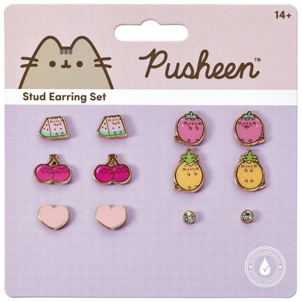The Carat Shop Pusheen The Cat Fruits Themed Stud Earring Set