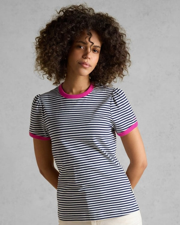 Joules Erin Womens Striped T-Shirt - Navy Stripe - CHO - Designer 