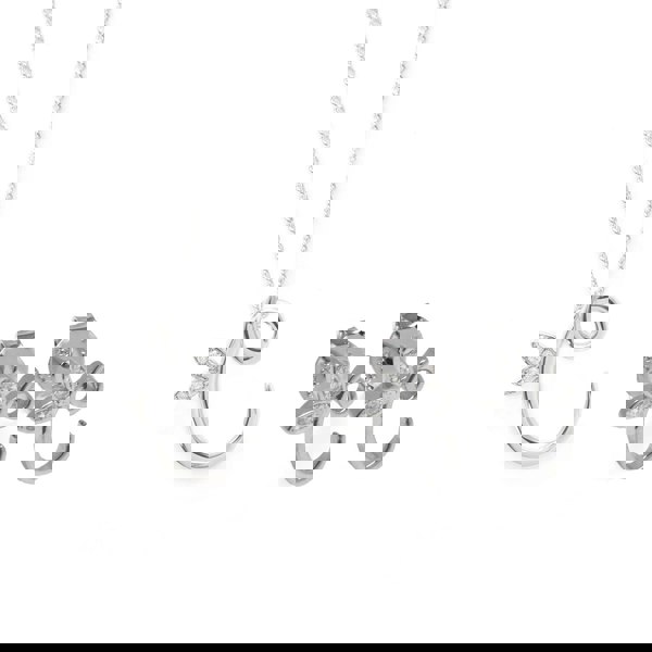 Say It With Winged Initial Earring Gift Set - Silver