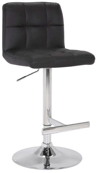 Lamboro Allegro Real Leather Adjustable Swivel Bar Stool with Backrest & Chrome Base