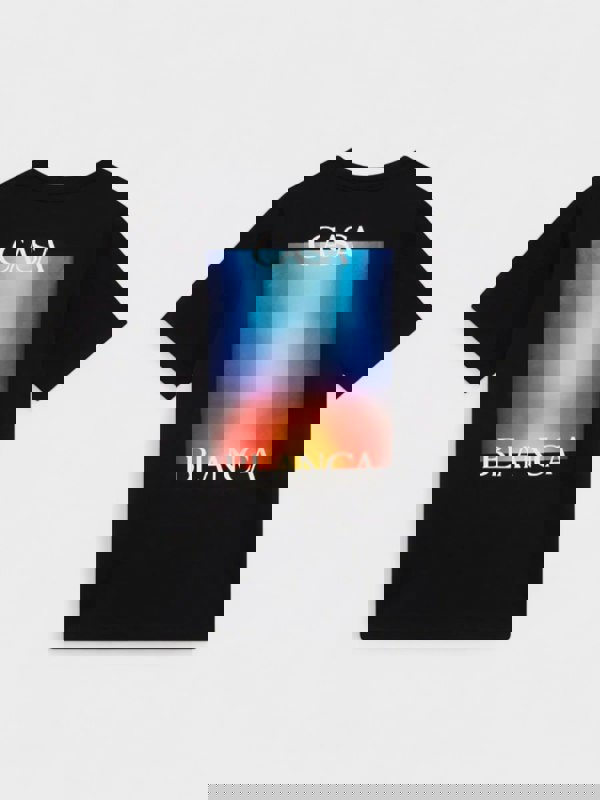 Casablanca Stacked Gradient Casa Logo T Shirt Black - Mens