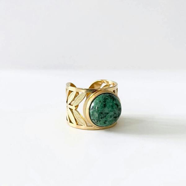 Luxe Tones Zariya Luxe 18k Gold Plated Statement Stone Ring