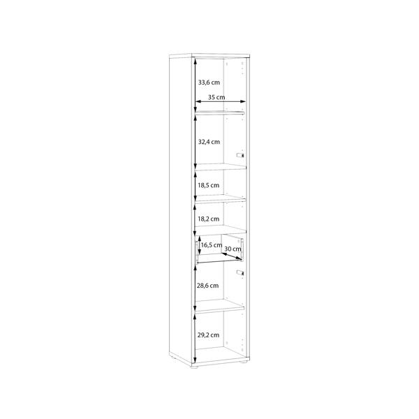 Furniture To Go Alice Springs Tall Narrow Bathroom Storage Cabinet with 2 Doors Push-to-Open & 1 Drawer Push-to-Open in Taupe