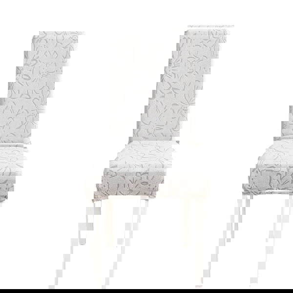 Anyseat Chair Cover Light Grey Floral Design with Anti-Dirt and Elastic Material for Dining Room Kitchen Wedding Hotel Banquet Restaurant