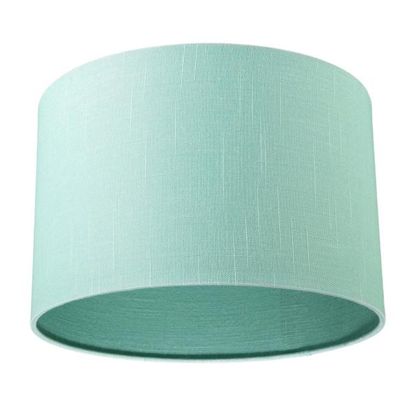 Designer Emerald Bay Green Textured Linen Fabric Circular Lamp Shade Image 4