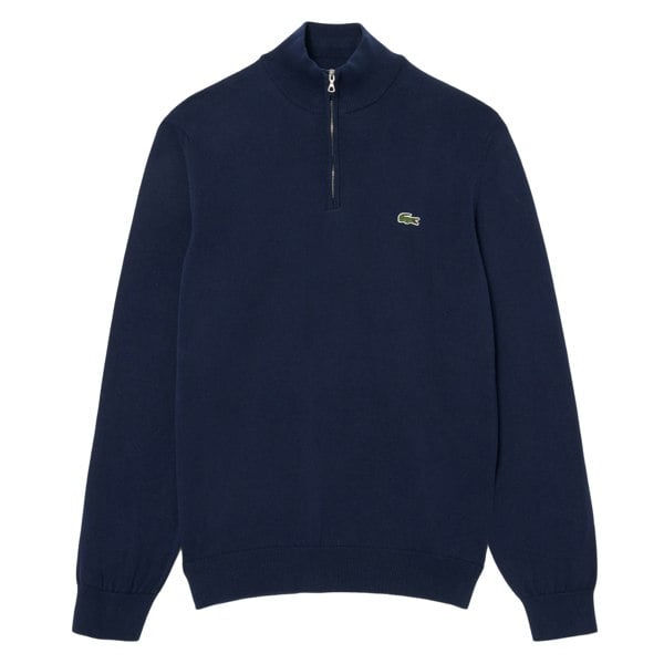 Lacoste Quarter Zip Knit Sweater Navy