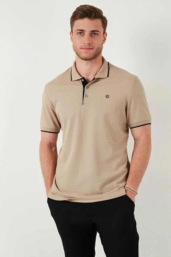 WOVCOR 100% Cotton Button-Down Regular Polo Collar Men's T-Shirt