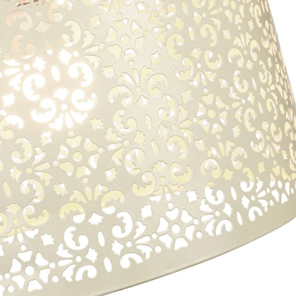 Marrakech Designed Cream Metal Pendant Light Shade with Floral Decoration Image 4