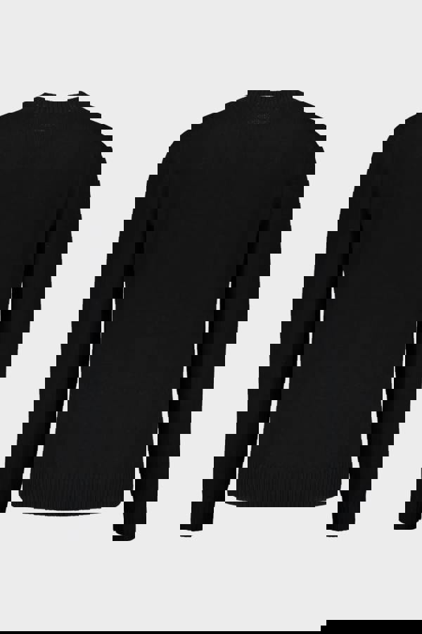 Versace Sweater Medusa Embroidery Crew Neck Pullover Black