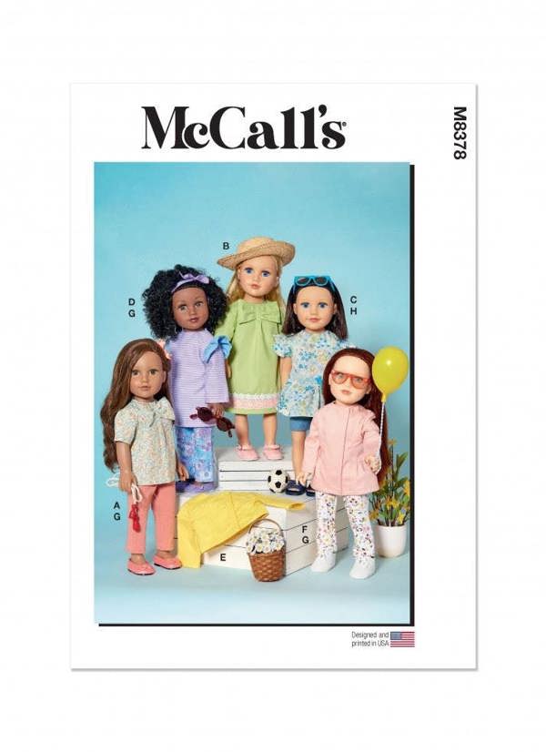McCalls 8378 Paper Sewing Pattern – Doll Clothes, Size One Size, Intermediate