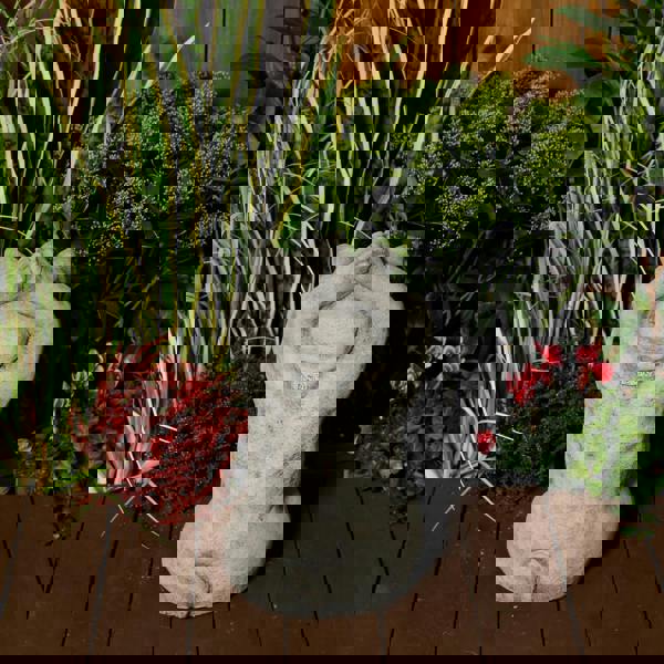 Calm Large Cast Stone Yoga Rhino Garden Statue Animal Figurine 