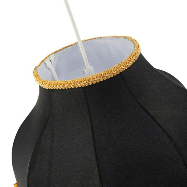Classic Chic Victorian Style Lamp Shade in Black Elasticated Fabric Image 5