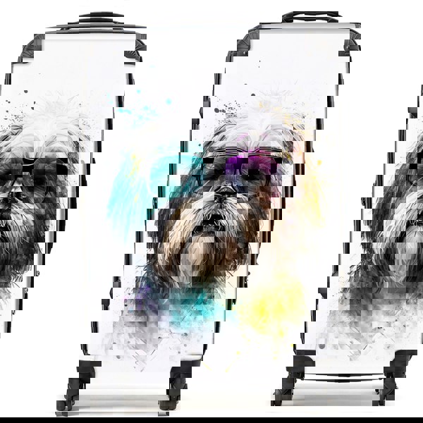 Warren Reed Lhasa Apso Face Glasses Splashart Suitcase