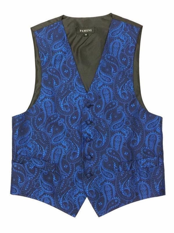 Navy paisley waistcoat