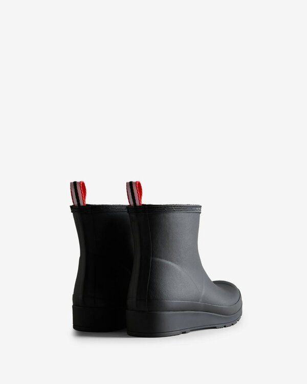 Hunter Play Womens Shearling Insulated Short Wellington Boots - Black