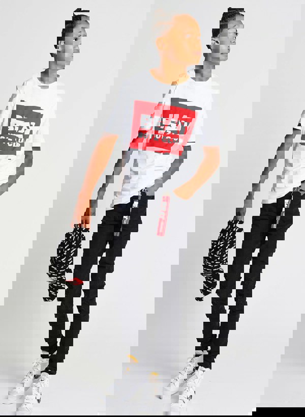 Beat Boyz Club Boys Streetwear Kingpin White Graphic T Shirt