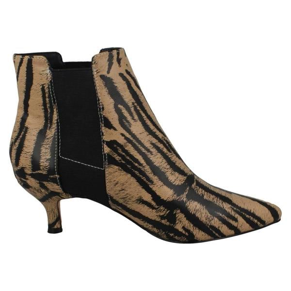 Spot On Ladies Spot On Animal Print Ankle Boots F51118