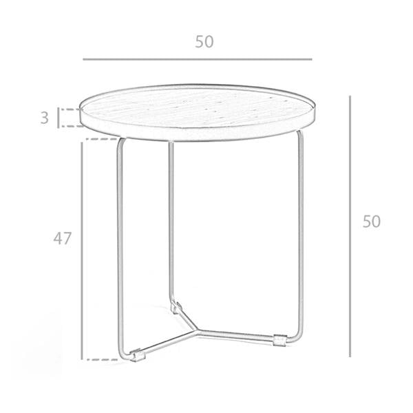 Angel Cerdá Round Corner Table Walnut and Black Steel 2028