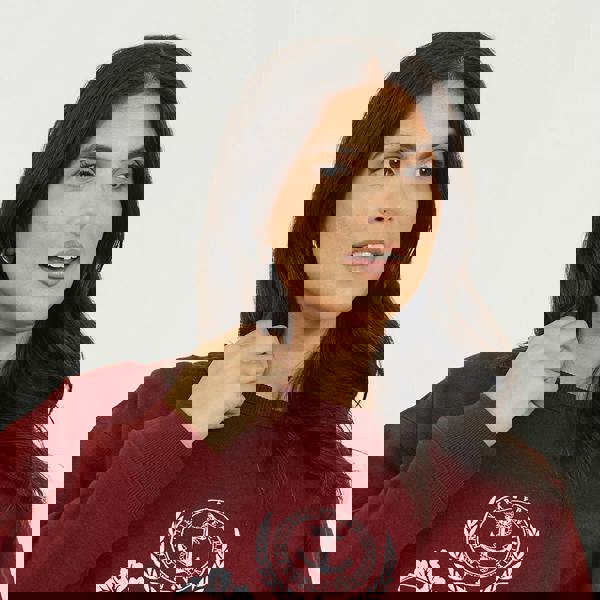 Brave Soul Burgundy Crew Neck Embroidered Sweatshirt - Burgundy Image 4