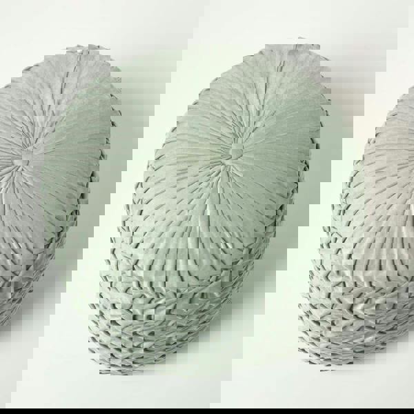 HOMESCAPES Grace Pleated Velvet Pouffe