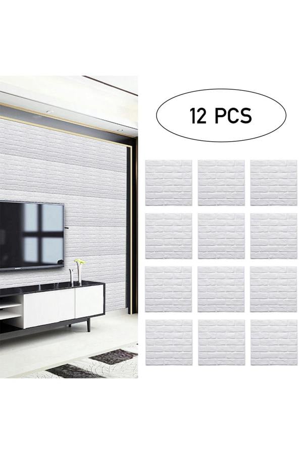 Living and Home 12 Pcs PVC 3D Wall panel Decorative Wallpaper