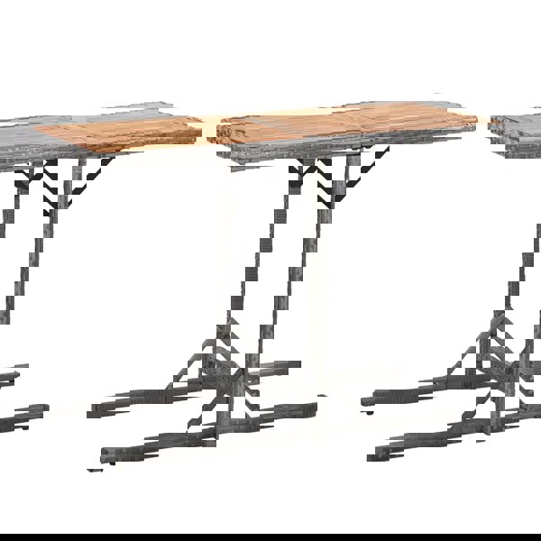 Berkfield Garden Table Anthracite Poly Rattan and Solid Acacia Wood