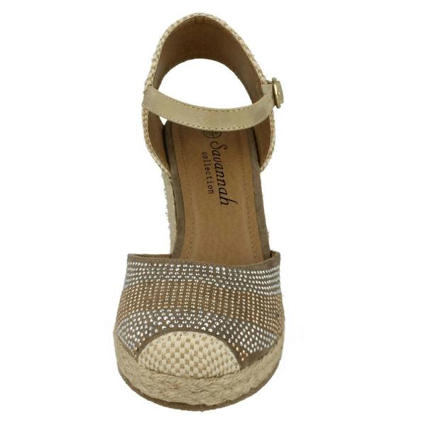 Savannah Ladies Savannah Bead Detail Wedge Sandals