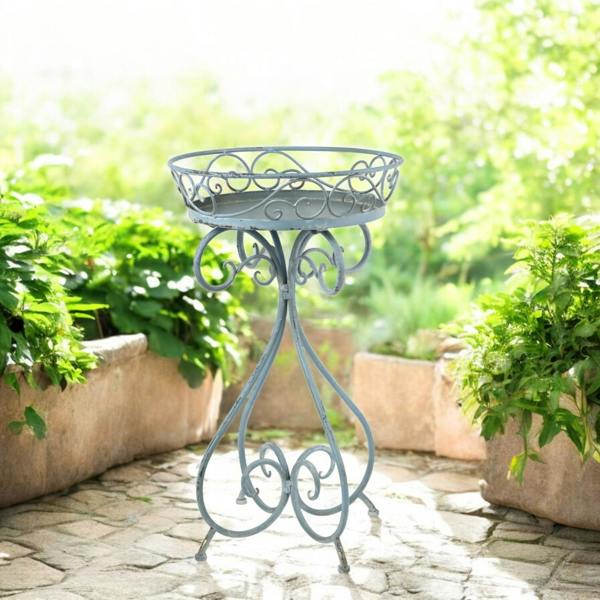 70CM BLUE & GOLD METAL TABLE