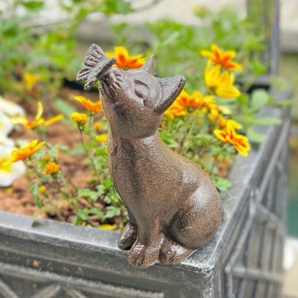 Ascalon Sitting Cast Iron Cat Garden Animal Ornament