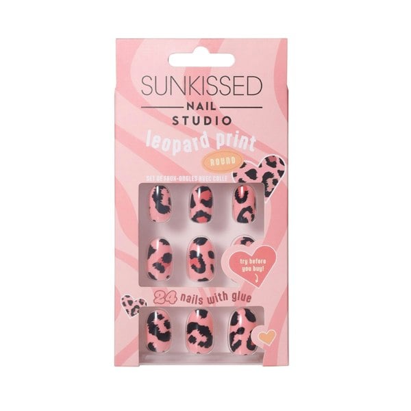 Sunkissed Nail Studio Leopard Print Round False Nail Set