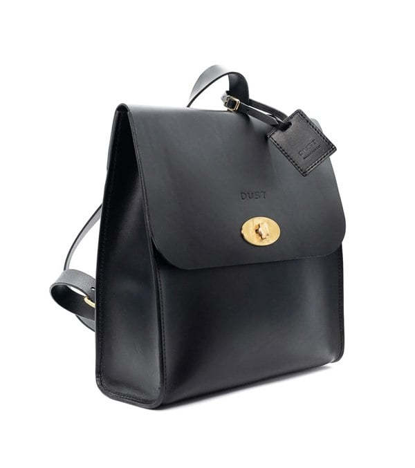 Leather Backpack in Cuoio Black Artist Collection