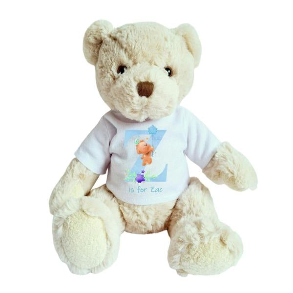 Aye Do Gifts Personalised Luxury Teddy Bear Blue Initial & Teddies Shirt