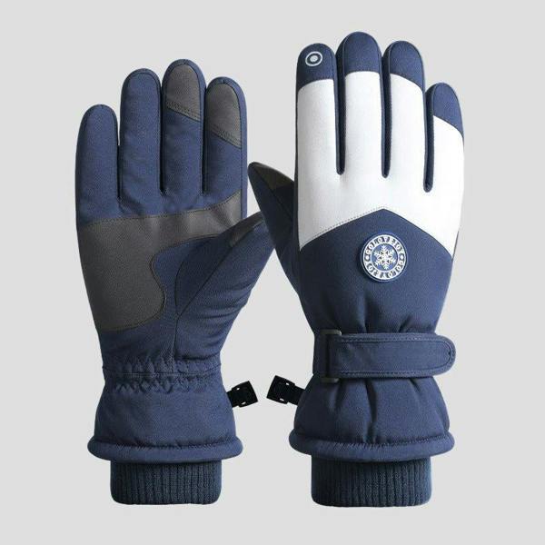 Anniou Men's Fleece Waterproof Thermal Ski Gloves - One size - blue