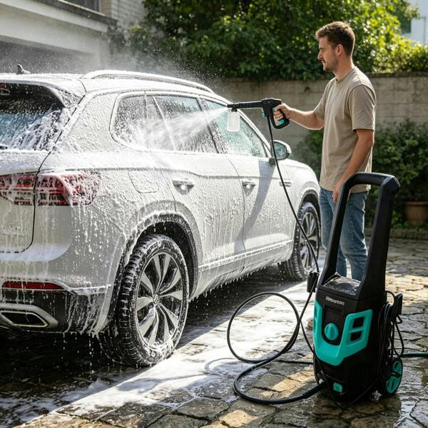 Gr8 Garden 1600W Pressure Washer 130 Bar Portable Jet Wash Patio Car Cleaner Complete Kit
