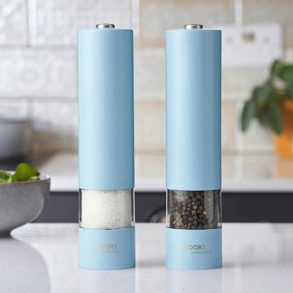 Cooks Professional Electric Salt and Pepper Mill Set | Blue