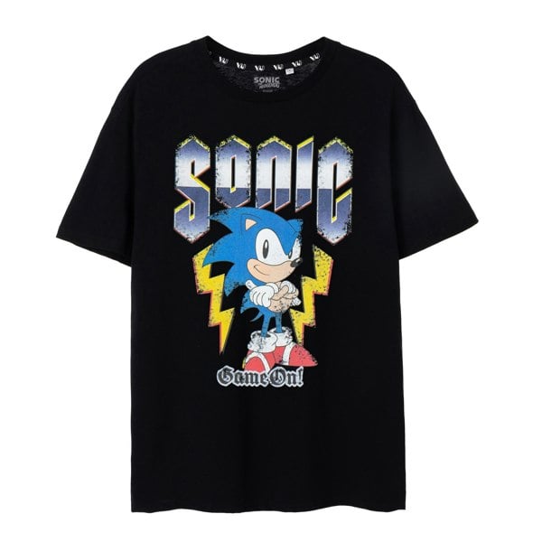 Sonic The Hedgehog Mens Game On! Short-Sleeved T-Shirt - Black