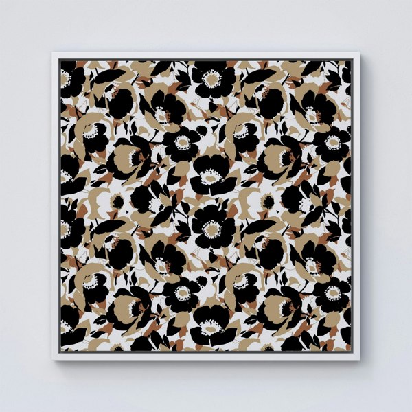 Warren Reed Modern Flower Pattern Framed Canvas