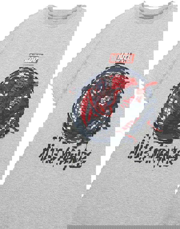 Marvel Spider-Man Boys Grey Miles Jump Short Sleeved T-Shirt