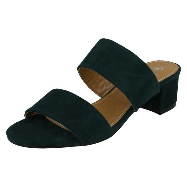 Anne Michelle Ladies Anne Michelle Mid Heel Mule Strap Sandals