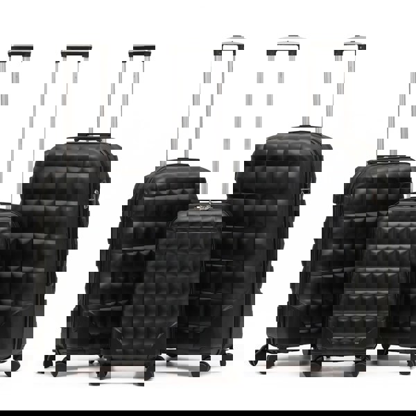 Flight Knight Set of 3 Hard Case Bubble Design Check-in Size Suitcases Hold Luggage